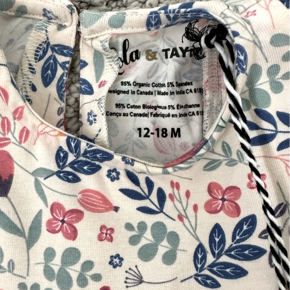 NWT baby toddler girls one piece jumpsuit, floral print, Lola & Taylor brand - Picture 3 of 3